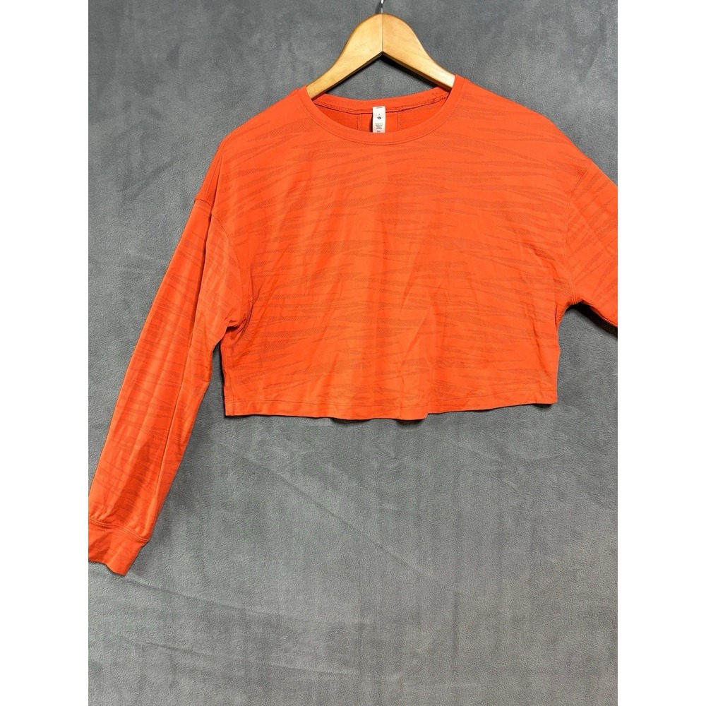 Lululemon Size 2 Muscle Love Long Sleeve Shirt *Tiger Mesh Warm Coral Orange